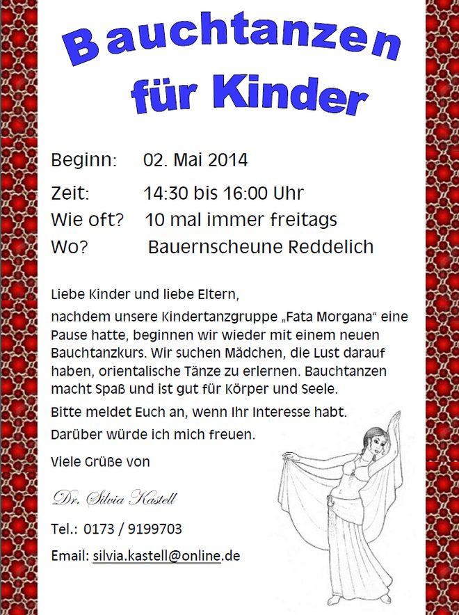 Plakat Kinderbauchtanz 2014